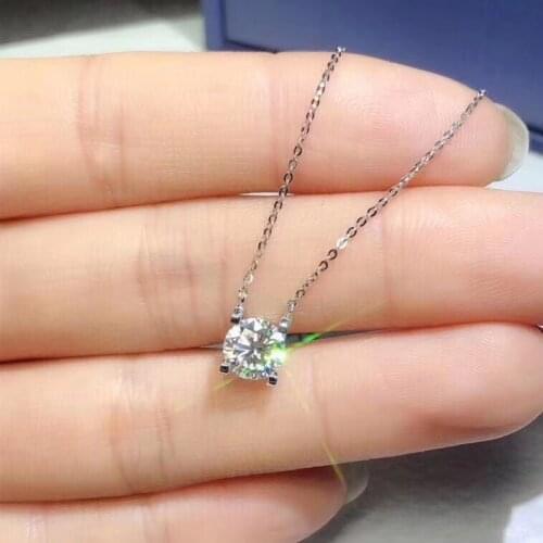 Pouring shiny moisanite gemstone necklace women silver necklace jewelry 925 sterling silver birthday gift New year memento