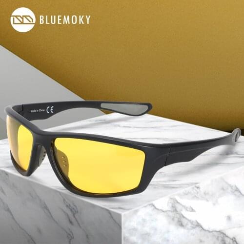 BLUEMOKY Polarized Sunglasses Goggles Driving Eyewear UV 400 Protection HD Yellow Lenses Night Vision Sun Glasses For Men Women