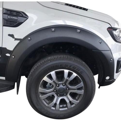 2020 Mudguards Wheel Arch Fender Flares For Ford Ranger 2020 Wildtrak Double Cabin 6" Pocket Riveted Nut Style With Sensor Hole