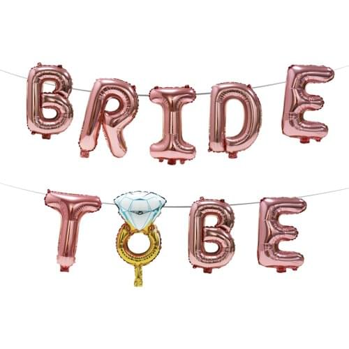 Rose Gold Bride To Be Letter Foil Balloon Wedding Decoration Hen Party Favors Bride Team Bachelorette Party Supply Silver Ballon