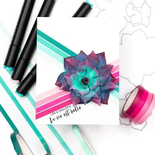 Flowers Succulent Lowering Cutting Dies Scrapbook Dariy Decoration Stencil Embossing Template DIY Greeting Card Handmade 2021