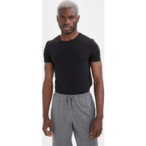 DeFacto Spring Man Underwear Crew Neck Short Sleeve Undershirt Streetwear Male Fashion-L4885AZ21SP