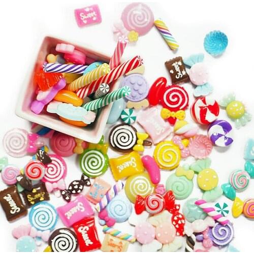 DIY Collage Toys Slime Charms Mixed Resin Candy Beads Slime Sweets Bead Making Supplies DIY Collage Crafts