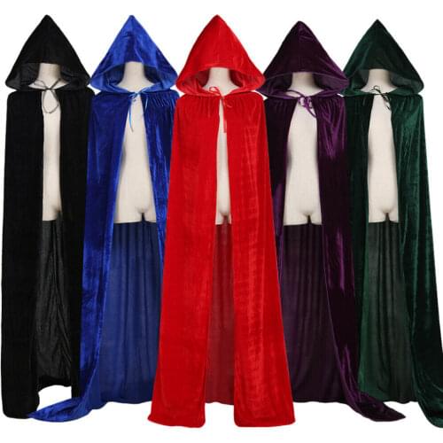 Gothic Hooded Cloak Adult Elf Witch Long Purim Carnival Halloween Cloaks Capes Robe Larp Women Men Vampires Grim Reaper Party