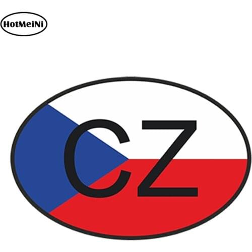 HotMeiNi 13cm x 9.1cm Car Styling Cz Czech Republic Country Code Oval With Flag Car Sticker Helmet Waterproof Car Accessories