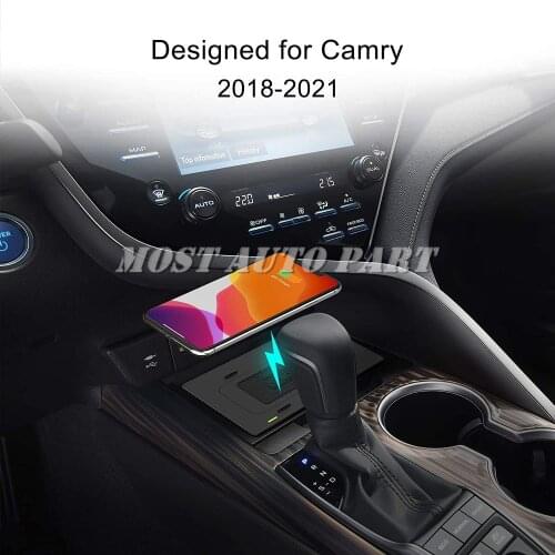 Interior Car Wireless Charger Wireless Phone Fast Charging Pad For Toyota Camry 2018-2021 The Phone With QI Wireless Charging
