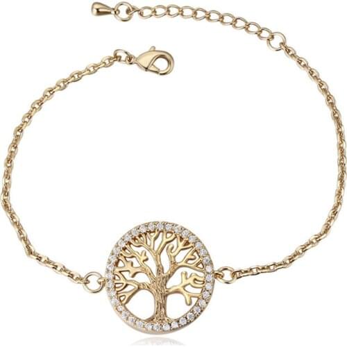 Exquisite Silver Plated Bracelet Fashion AAA Zircon Couples Women Charm Fine Tree of Life Necklace Energy Lucky Bracelet Jewelry