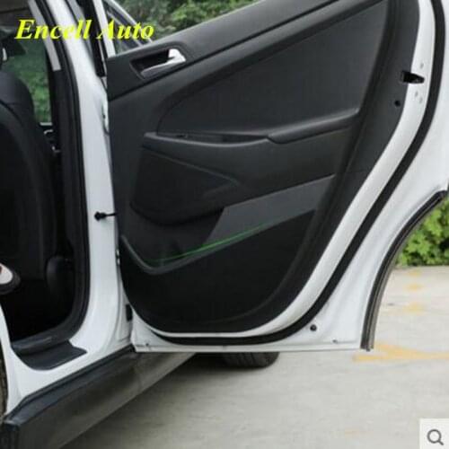 Carmilla Carbon Fiber Car Door Protection Breathing Film Anti-kick Pad Sticker For Hyundai New Tucson 2015 2016 2017 Accessories