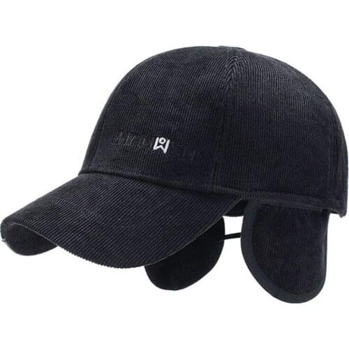 Snapback Hat Men Embroidery Baseball Cap Winter New Corduroy Cloth Casual Sports Caps Adjustable Size Male Bone Hats Tongue Cap