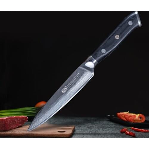 FINDKING Brand New G10 Handle 5" damascus steel kitchen knife fruit knife utility knife