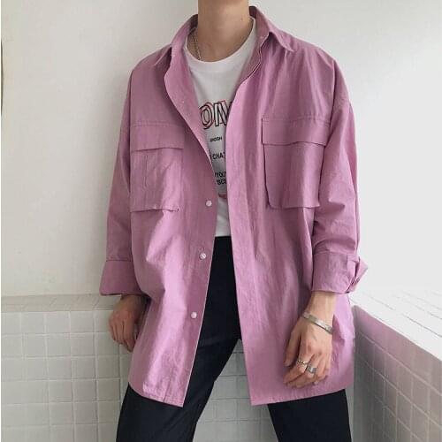 2021 Mens Clothing Korean Jacket Work Coat Autumn Trend Loose Big Size Black Army Green Zipper Coats For Male Laepl Clothes