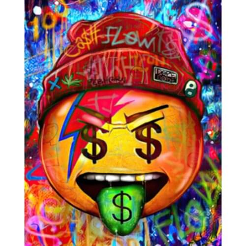 Painting By Numbers Dropshipping Funny Smiley 60x75 40x50CM Figure Decor Posters and Prints Modern Living room Artwork Picture