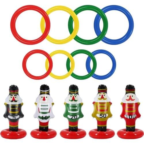 Inflatable Ring Toss Game Toy Swimming Pool Accessories Durable Floating Pool Toys Beach Party Supplies Party Bar Travel