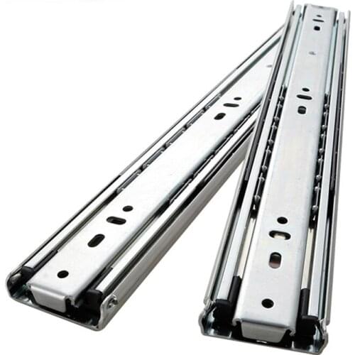 Three Sections Drawer Slides Full Extension Ball Bearing 68kg Drawer Runners Heavy Duty 51mm Width Guide Rail