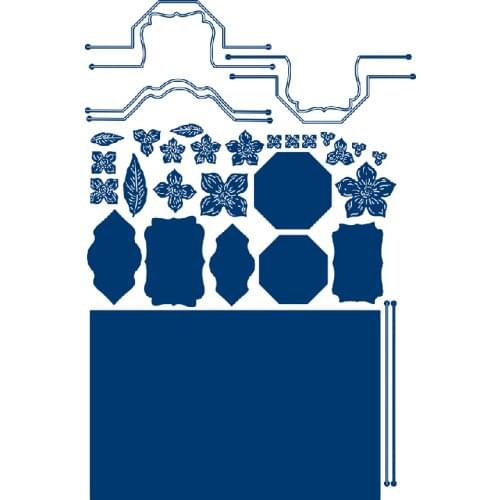 New 2021Floral Interlinked Cardshape Metal Cutting Dies for DIY Scrapbooking and Card Making Decorative Embossing Craft No Stamp