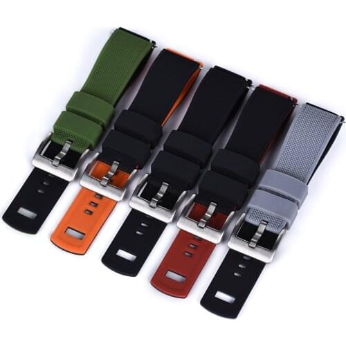 New Silicone Rubber Watches Straps 20mm 22mm Waterproof Diving Wrist Bracelet Quick Release Watch Band Replacement For Men Women