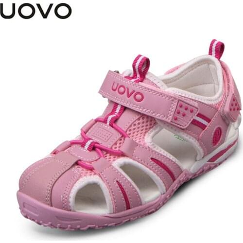 Uovo PU Leather Girls Shoes Pink color kids Summer Girls Sandals Shoes Skidproof Toddlers Infant Children Kids Shoes