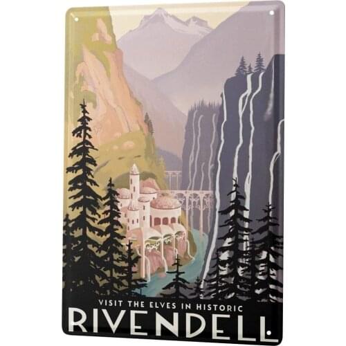 SINCE 2004 Tin Sign Metal Plate Decorative Sign Home Decor Plaques World Tour Elven Castle Historic Rivendell Metal Plate 8X12