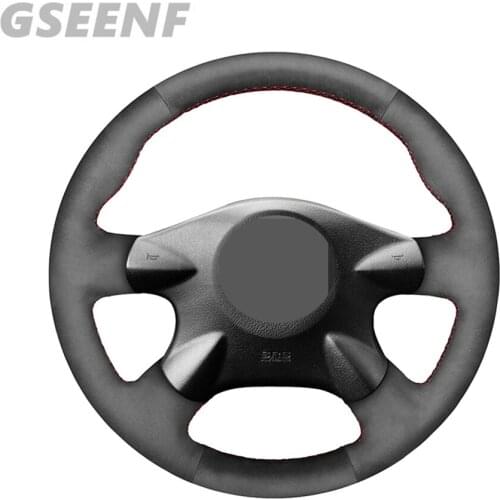 Car Steering Wheel Cover For Nissan Primera (P12) X-Trail (T30) 2001-2007 Terrano 2 2002-2006 Samsung SM3 2005 Black DIY Suede