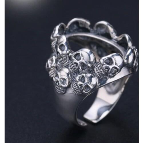 15.5*20mm 925 STERLING SILVER mens skull Semi Mount Bases Blanks base blank Pad VINTAGE ring ring Setting jewelry DIY A1251