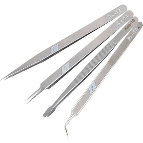Kaisi Curved Straight Tip Precision Stainless Longer Tweezers Corrosion Resistant Industrial Antistatic Tweezers Phone Repair