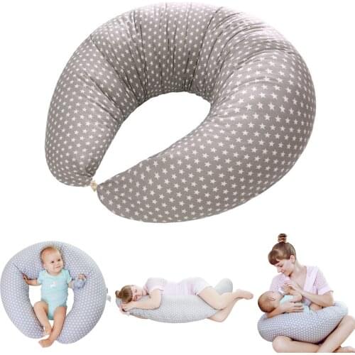 Nursing Pillow and Positioner Multi-Use Breastfeeding Pillow for Baby Washable Cotton Pregnancy Body Support Pillow Pregnant