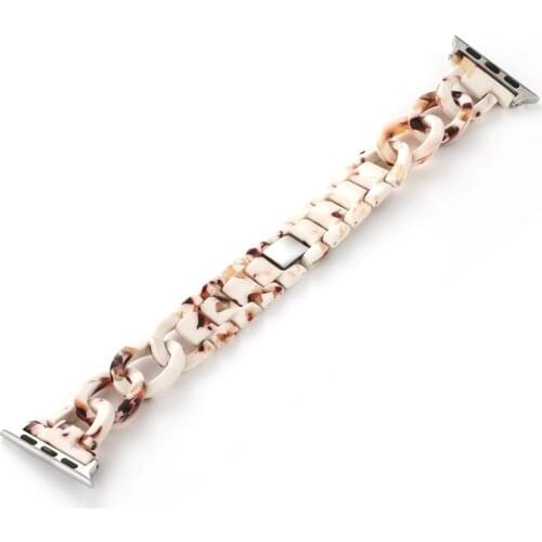 For Apple Watch 6 Band 44mm 40mm 42mm 38mm Strap Denim Chain Fashion Resin Lightweight Bracelet for iWatch Series SE/6/5/4/3/2/1