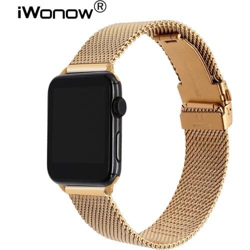 Newest Milanese Stainless Steel Watchband for iWatch Apple Watch Series 5 4 3 2 1 44mm 40mm 42mm 38mm Men Women Wrist Band Strap