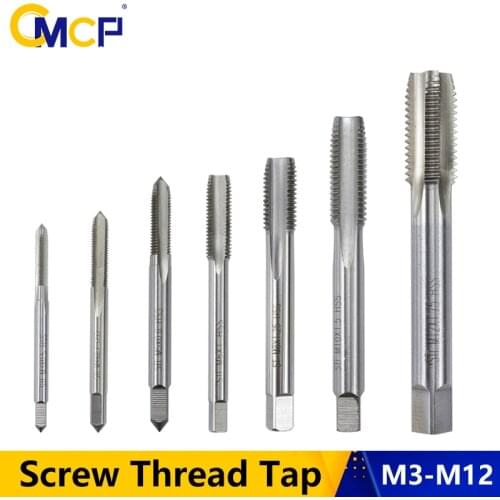 CMCP ST Thread Tap HSS Machine Screw Thread Tap M3 M4 M5 M6 M8 M10 M12 Metric Plug Tap Right Hand Screw Thread Tap Drill