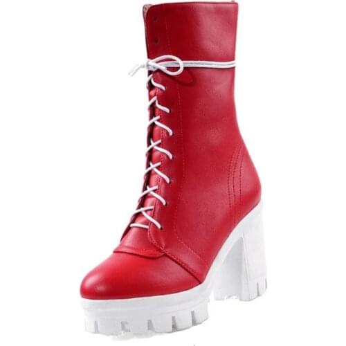 Big Size boots women shoes martin boots for women ladies boots shoes woman winter Cross binding waterproof table