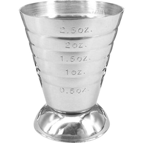 75ml Stainless Steel Cocktail Shaker Measure Cup Cocktail Tool Bar Mixed Drink Jigger Spoon Measuring Cup Kitchen Gadgets