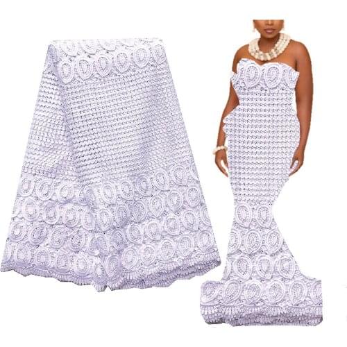 Swiss Cord Polyester Materials African White Lace Guipure Embroidered Nigerian Lace Fabric 2021 High Quality Lace French Lace