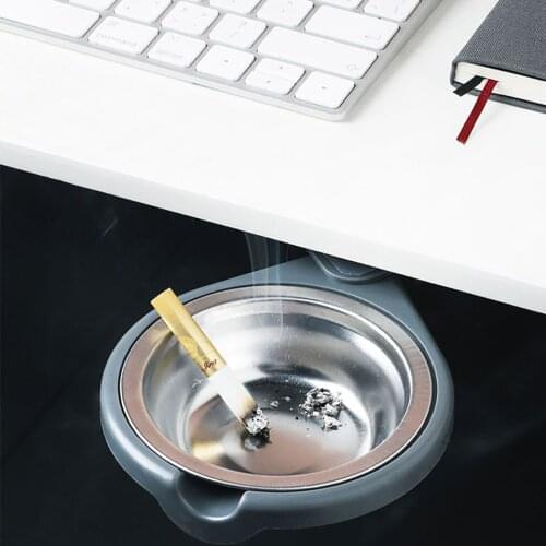 Hidden Stainless Steel Ashtray Creative Rotating Open Lid Easy to Clean Ashtray Free Perforated Ash Storage Box
