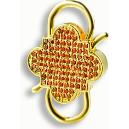 Light Luxury Jewelry Making Color Zircon Lock Connector Fashion Punk Style Jewelry Accessories DIY Jewelry Wholesale