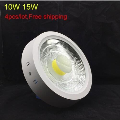 4pcs/lot 10W 15W 3 Color Change (Warm/Natural/Cold White) Round Surface Mounted LED Downlight AC110V-240V + Driver Free shipping