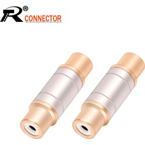 10pcs/lot RCA Female to RCA Female Jack Extension Adapter Gold Plated Speaker RCA Coupler Externder Audio Connector