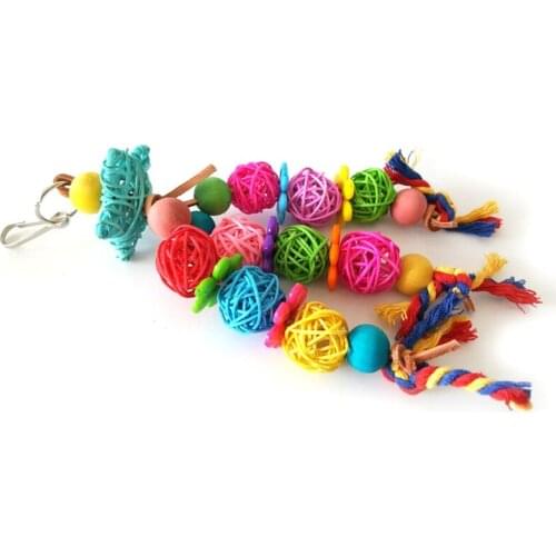 Bird Perch Parrot Toy, Nature Wooden Stand Platform Hanging Exercise Playground