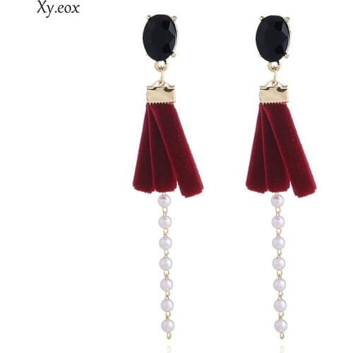 1Pair Fashion Handmade Tassel Earrings Long Dangles Ear Broncos Silk Fringed Jewellery