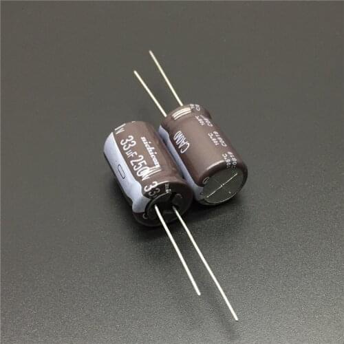 10pcs 33uF 250V NICHICON CA Series 12.5x20mm High ripple current Long Life 250V33uF Aluminum Electrolytic Capacitor