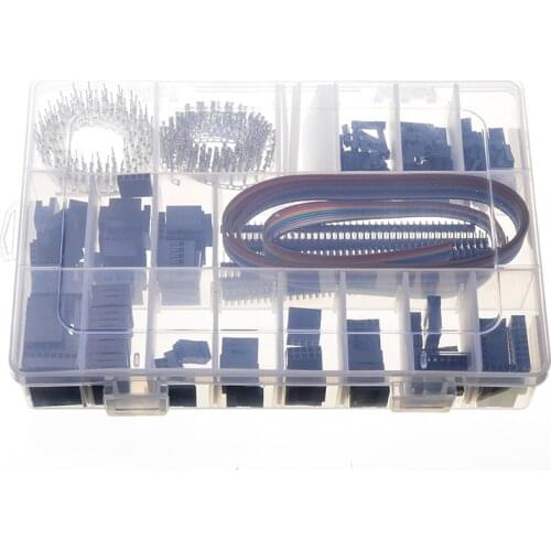 520Pcs Black Jump Wire Connectors 2.54mm Jumper Pin Housing Header Crimp Connector Kit With Hook Male Femal Terminals Box