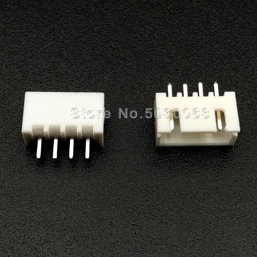 80pcs/lot XH2.54 4P 4pin XH-4A wire Connector XH 2.54mm spacing 180 angle straight pin Header PCB Car