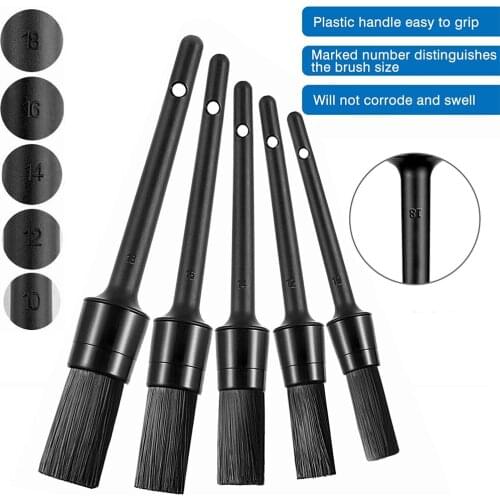 9Pcs Car Wash Brush Cleaning Brush Set Long Handle Car Cleaning Detailing Auto Interior Exterior Cleaning Leather Air Vent Brush