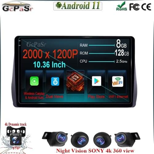 6G+128G CARPLAY Android 11 Car Radio Player for Toyota Wish 2009 2010 2011 2012 Radio GPS Multimedia Player WIFI Bluetooth