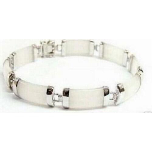 Free Shipping multi-color Beautiful natural stone link bracelet 7.5inches