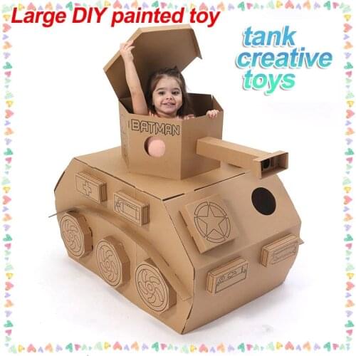 Cool tank large DIY coloring creative toy toy tank Childrens tent game house