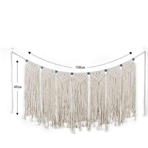 Large Macrame Wall Art Hand-made Dyed Cotton Wall Hanging Tapestry Lace Fabric Bohemia Tassel Boho Home Decor Wedding Decoration