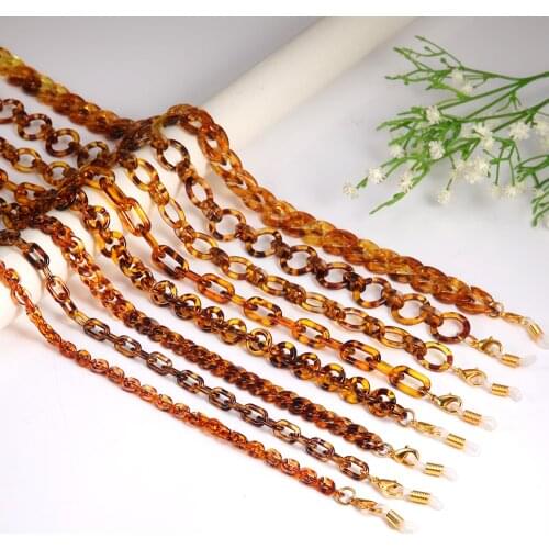 Teamer Leopard Acrylic Glasses Chain Women Men Face Mask Lanyard Fashion Chain for Mask Holder Neck Cord Sunglasses Strap