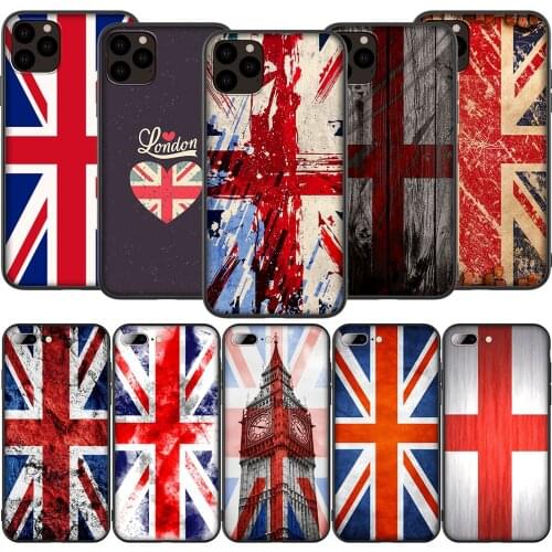 T61 England British English Uk Flag Silicone Soft Case for iPhone 12 Mini 11 Pro XS Max XR X 8 7 6 6S Plus 5 5S SE 2020