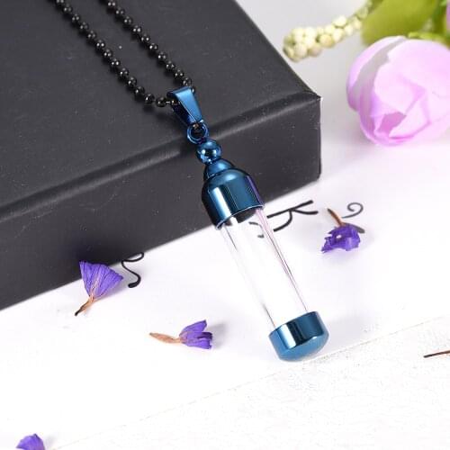 CMJ9940 NEW Trendy Glass Collection Human Pet Ashes, Hair ,Flower Holder Pendant Keepsake Cremation Jewelry Urn Necklace