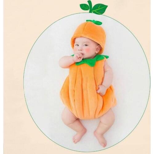 Infant Baby Boy Girl Cute Pumpkin Photo Shoot Outfits Clothes New born Tiny Baby Photography Accessories Props foto Costume